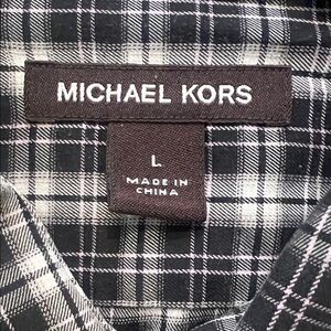 Michael Kors Black and White Plaid Shirt